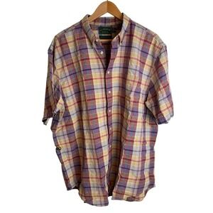 Filson Mens Plaid Linen Cotton Button Shirt XXL Multicolor Father's Day Grandpa